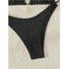 imageSHENHE Womens Triangle High Cut Bikini Tie Back 2 Piece Halter Swimsuits Bathing SuitBlack