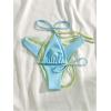 imageSHENHE Womens Triangle High Cut Bikini Tie Back 2 Piece Halter Swimsuits Bathing SuitBlue and Green