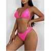 imageSHENHE Womens Triangle High Cut Bikini Tie Back 2 Piece Halter Swimsuits Bathing SuitHot Pink