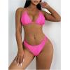 imageSHENHE Womens Triangle High Cut Bikini Tie Back 2 Piece Halter Swimsuits Bathing SuitHot Pink