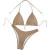 imageSHENHE Womens Triangle High Cut Bikini Tie Back 2 Piece Halter Swimsuits Bathing SuitKhaki
