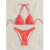 imageSHENHE Womens Triangle High Cut Bikini Tie Back 2 Piece Halter Swimsuits Bathing SuitMulticolor Floral