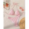 imageSHENHE Womens Triangle High Cut Bikini Tie Back 2 Piece Halter Swimsuits Bathing SuitPink a