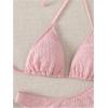 imageSHENHE Womens Triangle High Cut Bikini Tie Back 2 Piece Halter Swimsuits Bathing SuitPink a