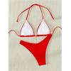 imageSHENHE Womens Triangle High Cut Bikini Tie Back 2 Piece Halter Swimsuits Bathing SuitRed