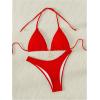 imageSHENHE Womens Triangle High Cut Bikini Tie Back 2 Piece Halter Swimsuits Bathing SuitRed
