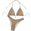 imageSHENHE Womens Triangle High Cut Bikini Tie Back 2 Piece Halter Swimsuits Bathing SuitKhaki