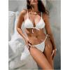 imageSHENHE Womens Sexy String Bikini Set Triangle Brailian Thong Swimsuit Textured 2 Piece Swim SetBeige