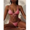 imageSHENHE Womens Sexy String Bikini Set Triangle Brailian Thong Swimsuit Textured 2 Piece Swim SetDusty Pink