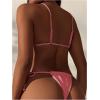imageSHENHE Womens Sexy String Bikini Set Triangle Brailian Thong Swimsuit Textured 2 Piece Swim SetDusty Pink