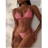 imageSHENHE Womens Sexy String Bikini Set Triangle Brailian Thong Swimsuit Textured 2 Piece Swim SetDusty Pink
