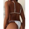 imageSHENHE Womens Sexy String Bikini Set Triangle Brailian Thong Swimsuit Textured 2 Piece Swim SetWhite