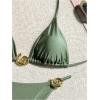 imageSHENHE Womens Thong Bikini Set Halter 2 Piece Swimsuit Triangle Metal Ring Bathing SuitsArmy Green