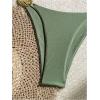 imageSHENHE Womens Thong Bikini Set Halter 2 Piece Swimsuit Triangle Metal Ring Bathing SuitsArmy Green