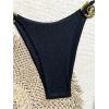 imageSHENHE Womens Thong Bikini Set Halter 2 Piece Swimsuit Triangle Metal Ring Bathing SuitsBlack