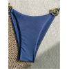 imageSHENHE Womens Thong Bikini Set Halter 2 Piece Swimsuit Triangle Metal Ring Bathing SuitsBlue