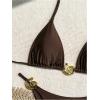 imageSHENHE Womens Thong Bikini Set Halter 2 Piece Swimsuit Triangle Metal Ring Bathing SuitsBrown