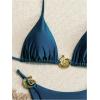 imageSHENHE Womens Thong Bikini Set Halter 2 Piece Swimsuit Triangle Metal Ring Bathing SuitsDeep Blue