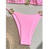 imageSHENHE Womens Thong Bikini Set Halter 2 Piece Swimsuit Triangle Metal Ring Bathing SuitsLight Pink