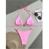 imageSHENHE Womens Thong Bikini Set Halter 2 Piece Swimsuit Triangle Metal Ring Bathing SuitsLight Pink