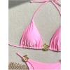 imageSHENHE Womens Thong Bikini Set Halter 2 Piece Swimsuit Triangle Metal Ring Bathing SuitsLight Pink
