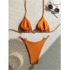 imageSHENHE Womens Thong Bikini Set Halter 2 Piece Swimsuit Triangle Metal Ring Bathing SuitsOrange