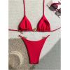 imageSHENHE Womens Thong Bikini Set Halter 2 Piece Swimsuit Triangle Metal Ring Bathing SuitsRed