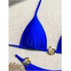 imageSHENHE Womens Thong Bikini Set Halter 2 Piece Swimsuit Triangle Metal Ring Bathing SuitsRoyal Blue