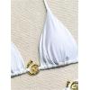 imageSHENHE Womens Thong Bikini Set Halter 2 Piece Swimsuit Triangle Metal Ring Bathing SuitsWhite Solid