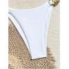 imageSHENHE Womens Thong Bikini Set Halter 2 Piece Swimsuit Triangle Metal Ring Bathing SuitsWhite Solid