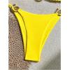 imageSHENHE Womens Thong Bikini Set Halter 2 Piece Swimsuit Triangle Metal Ring Bathing SuitsYellow