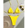 imageSHENHE Womens Thong Bikini Set Halter 2 Piece Swimsuit Triangle Metal Ring Bathing SuitsYellow