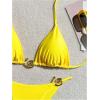 imageSHENHE Womens Thong Bikini Set Halter 2 Piece Swimsuit Triangle Metal Ring Bathing SuitsYellow