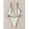 imageSHENHE Womens Triangle Bikini 2 Piece Swimsuit Tie Back High Cut Sexy Bathing SuitBeige