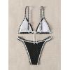 imageSHENHE Womens Triangle Bikini 2 Piece Swimsuit Tie Back High Cut Sexy Bathing SuitBlack
