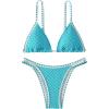 imageSHENHE Womens Triangle Bikini 2 Piece Swimsuit Tie Back High Cut Sexy Bathing SuitBlue