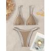imageSHENHE Womens Triangle Bikini 2 Piece Swimsuit Tie Back High Cut Sexy Bathing SuitBrown