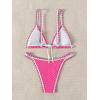 imageSHENHE Womens Triangle Bikini 2 Piece Swimsuit Tie Back High Cut Sexy Bathing SuitHot Pink