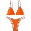imageSHENHE Womens Triangle Bikini 2 Piece Swimsuit Tie Back High Cut Sexy Bathing SuitOrange