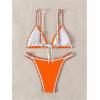 imageSHENHE Womens Triangle Bikini 2 Piece Swimsuit Tie Back High Cut Sexy Bathing SuitOrange