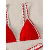 imageSHENHE Womens Triangle Bikini 2 Piece Swimsuit Tie Back High Cut Sexy Bathing SuitRed