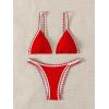 imageSHENHE Womens Triangle Bikini 2 Piece Swimsuit Tie Back High Cut Sexy Bathing SuitRed
