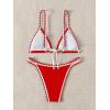 imageSHENHE Womens Triangle Bikini 2 Piece Swimsuit Tie Back High Cut Sexy Bathing SuitRed