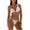 imageSHENHE Womens Sexy String Bikini Set Triangle Brailian Thong Swimsuit Textured 2 Piece Swim SetBeige