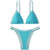imageSHENHE Womens Triangle Bikini 2 Piece Swimsuit Tie Back High Cut Sexy Bathing SuitBlue