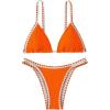imageSHENHE Womens Triangle Bikini 2 Piece Swimsuit Tie Back High Cut Sexy Bathing SuitOrange