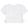 imageSHENHE Girls Mushroom Print Short Sleev Crop Tops Ruched Drawstring Tee T ShirtsWhite