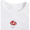 imageSHENHE Girls Mushroom Print Short Sleev Crop Tops Ruched Drawstring Tee T ShirtsWhite
