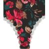 imageSHENHE Womens Floral V Neck Sleeveless Spaghetti Strap Scallop Trim Cami Bodysuit TopsBlack