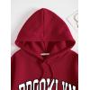 imageSHENHE Womens Letter Print Long Sleeve Drawstring Pullover Hoodie Sweatshirt Tops with PocketBurgundy